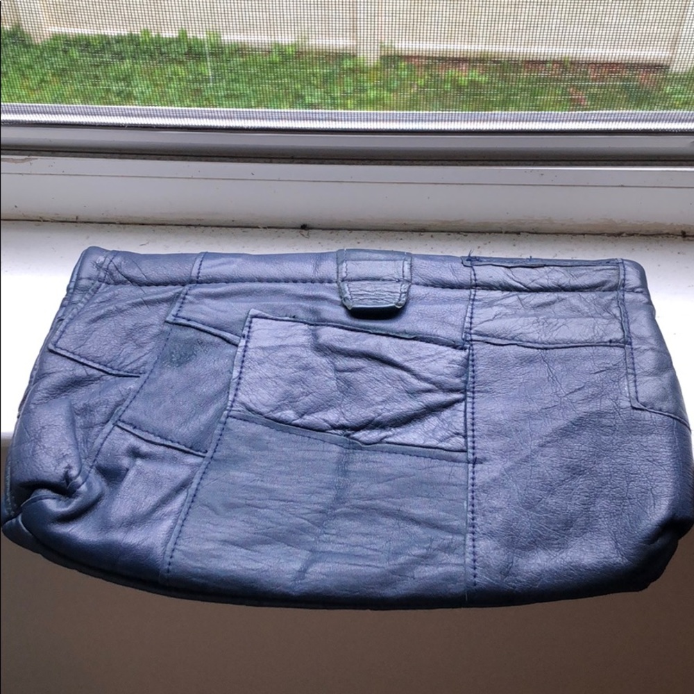 🍂 VTG - Blue Leather Clutch
